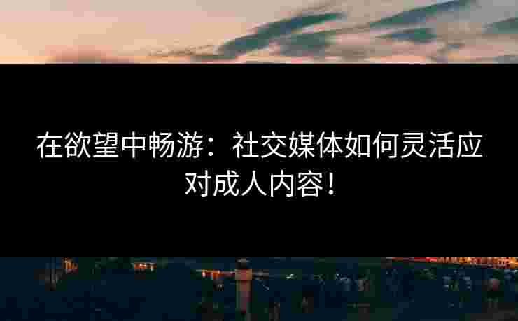 在欲望中畅游：社交媒体如何灵活应对成人内容！